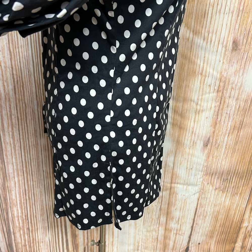 Spoon Jeans Black‎ and White Polka Dot Dramatic Sleeve Button Down Top - Picture 6 of 9
